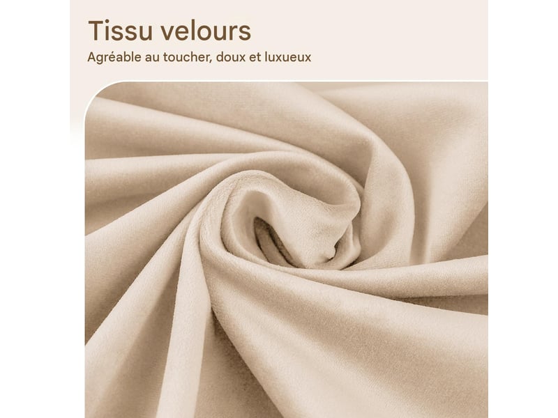  Lot de 4 chaises de salle à manger en velours beige, pieds dorés N634P415448B-4 - Conforama D