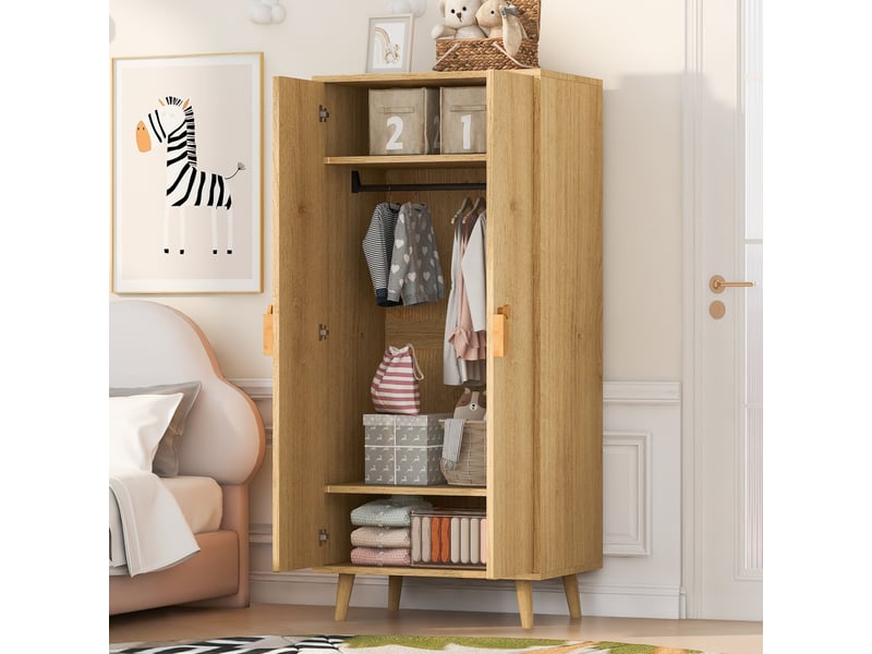  Armoire,70x55x170 cm,2 portes,mdf,coloris bois naturel  - Conforama B