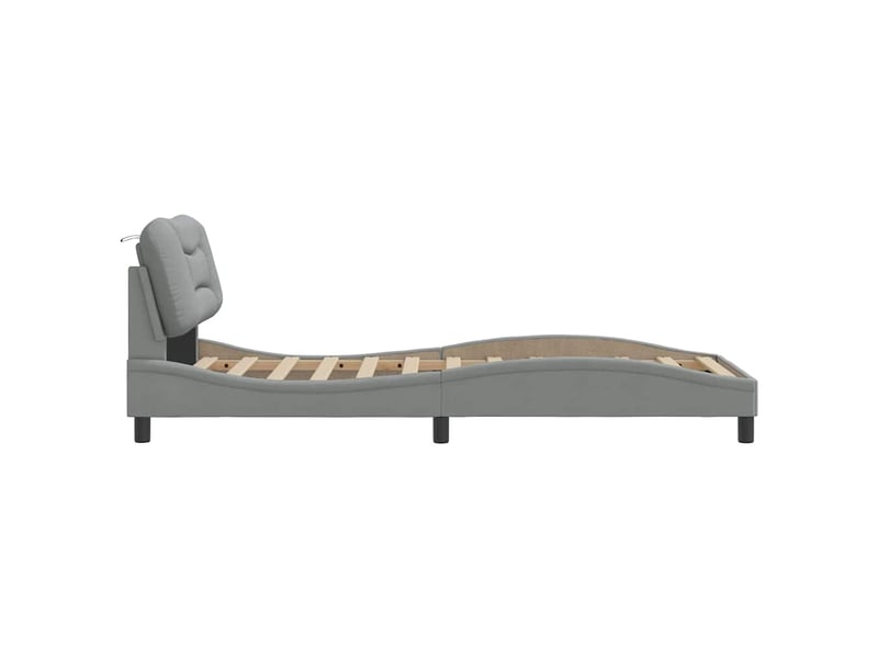  Lit simple- lit adulte -  cadre de lit sans matelas hvar gris clair 80x200 cm tissu  - Conforama D