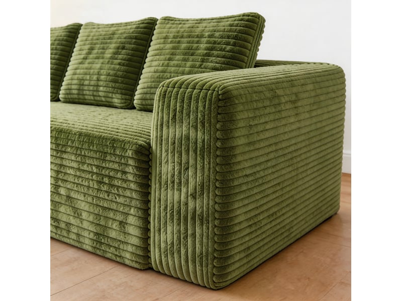  Canapé d’angle modulable 261x171x58 cm réversible vert  - Conforama C