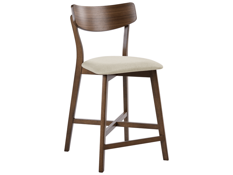 Lot de 2 chaises de bar hope bois marron foncébeige  - Conforama D