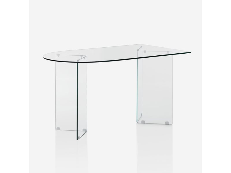  Bureau en verre transparent dakar 130  - Conforama A