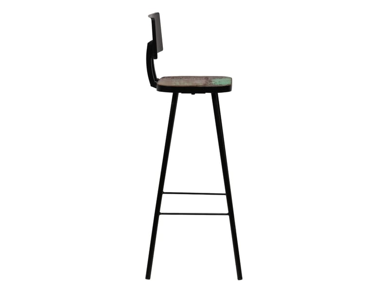  Lot de 4 tabouret de bar, chaise de bar bois massif de récupération shl65218  - Conforama C