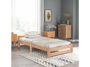 Lit simple 90x200 cm coloris naturel