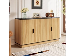 Buffet 4 porte(s)   <strong></strong> <strong></strong> - 139 cm coloris naturel 