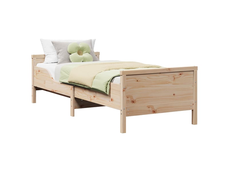 Lit simple- lit adulte - cadre de lit marron 80 x 200 cm bois d'ingénierie - Conforama A