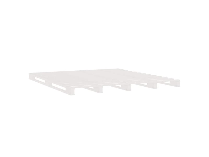  Lit double- lit adulte -  lit de palette blanc 200x200 cm bois de pin massif  - Conforama C
