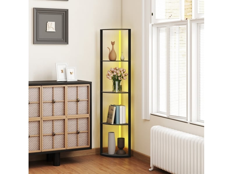 Lampadaire led 42x29,5x163 cm rgb à 5 niveaux de réglage mdf noir  - Conforama C
