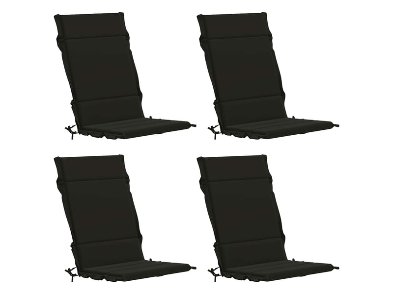  Lot de 4 coussins de chaise à dossier haut  gemert noir cf59329  - Conforama A
