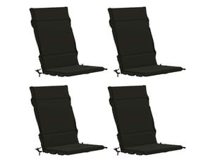 Lot de 4 coussins de chaise à dossier haut  gemert noir cf59329