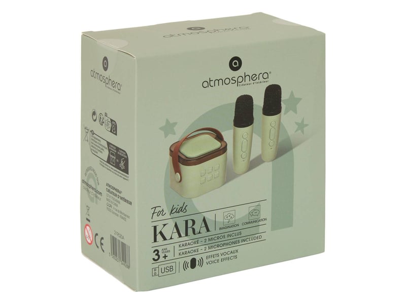  Set karaoké kara avec enceinte portable et 2 micros vert KARA - Conforama B