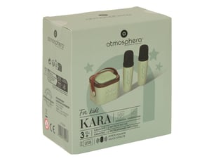 Set karaoké kara avec enceinte portable et 2 micros vert