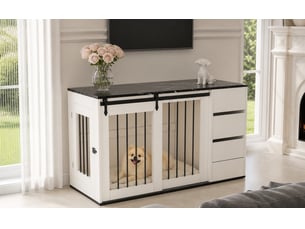 Table basse rectangulaire coloris blanc <strong>DESMIU</strong> <strong></strong> - 60 cmx140 cm