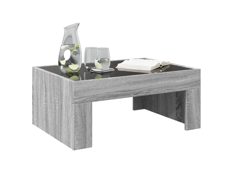  Table basse - table de salon - table à thé avec led infini sonoma gris 70x50x30 cm  - Conforama E