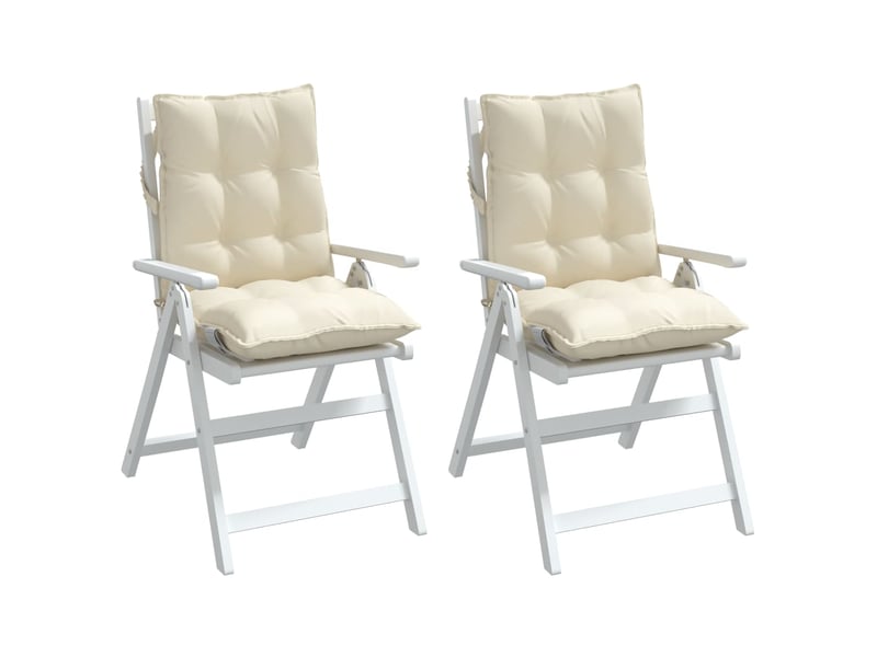 Lot de 2 coussins d'extérieur, coussins de chaise crème 100 x 50 x 7 cm cf56392 - Conforama D