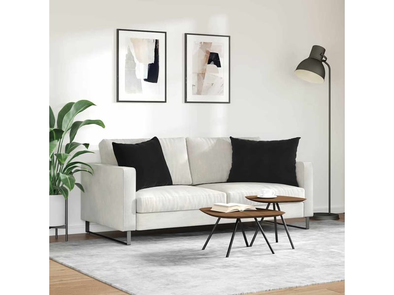 Lot de 2 coussins de canapé, coussins décoratifs noir 70 x 50 cm cf59141 - Conforama D