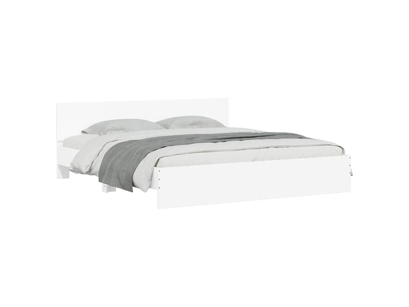  Lit double- lit adulte -  cadre de lit sans matelas blanc 200x200 cm  - Conforama B