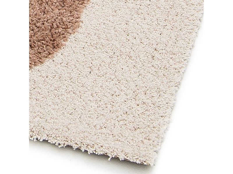  Tapis shaggy doux graphique beige et marron 120x170  - Conforama C