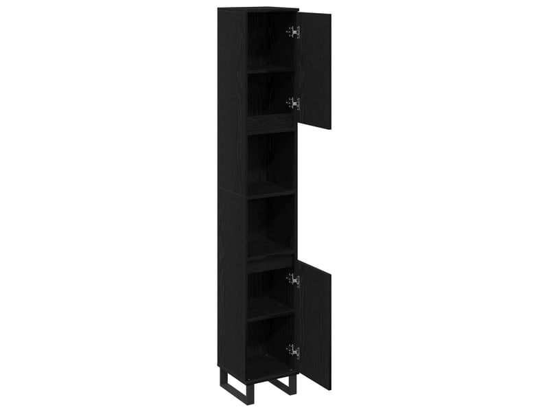 Cabinet de salle de bain, armoire salle de bain chêne noir 30 x 30 x 190 cm cf65327 - Conforama E
