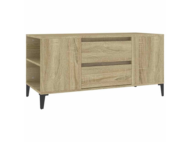  Meuble tv - banc tv - meuble de rangement chêne sonoma 102x44,5x50 cm bois d'ingénierie  - Conforama A