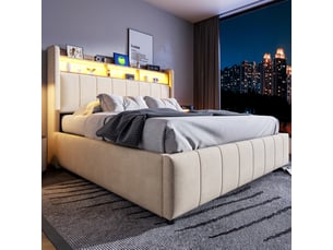 Lit coffre 160x200 cm <strong></strong>  <strong>Radiant Stride</strong> coloris beige