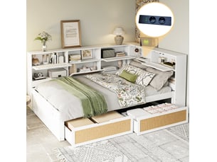 Lit banquette 140x200 cm COVREO    coloris blanc