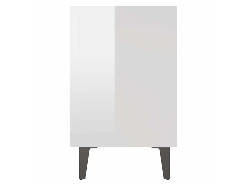  Lot de 2 tables de chevet - cabinet de chevet - table de nuit pieds en métal blanc brillant 40x30x50cm  - Conforama E