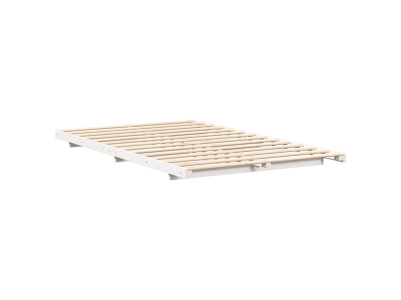 Lit double- lit adulte - cadre de lit blanc 120 x 190 cm pin massif - Conforama C