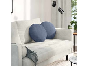 Lot de 2 coussins de siège, coussins décoratifs tissu en velours côtelé bleu ø 40 cm cf59786