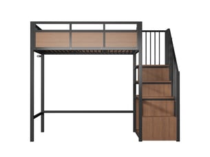 Lit mezzanine 90x200 cm <strong></strong> <strong></strong> coloris noir