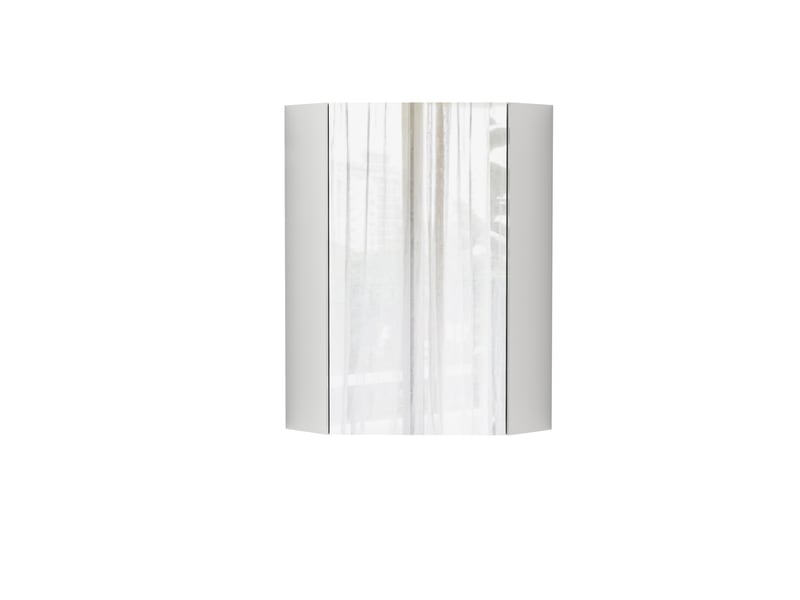  Armoire de toilette d'angle murale blanche à 3 miroirs avec rangements, pour petites salles de bains  - Conforama A