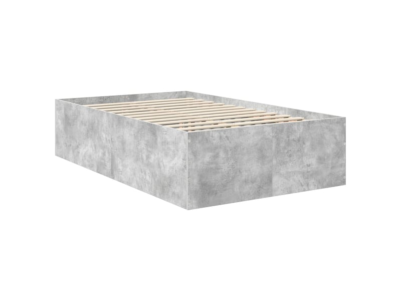 Lit double- lit adulte - cadre de lit gris béton 120 x 190 cm bois d'ingénierie - Conforama D
