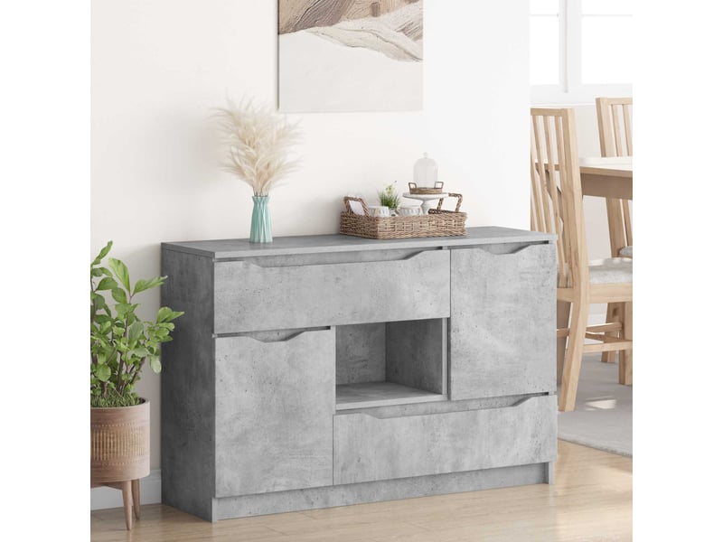  Buffet - bahut - meuble de rangement gris béton 100 x 30 x 65,6 bois d'ingénierie  - Conforama D