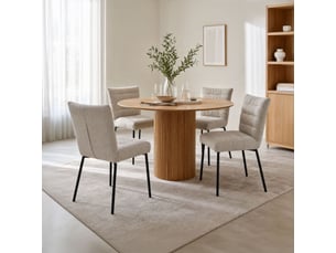 Lot de 4 chaises repas 48x58x86 cm en tissu beige et noir - kulpa