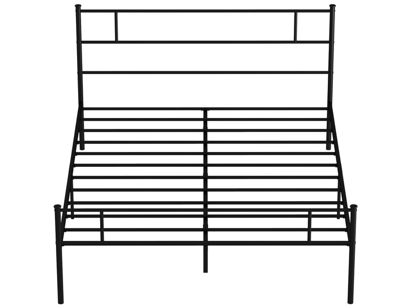 Cadre de lit 160x200 en acier noir mat, avec lattes, tête et pied de lit - Conforama B