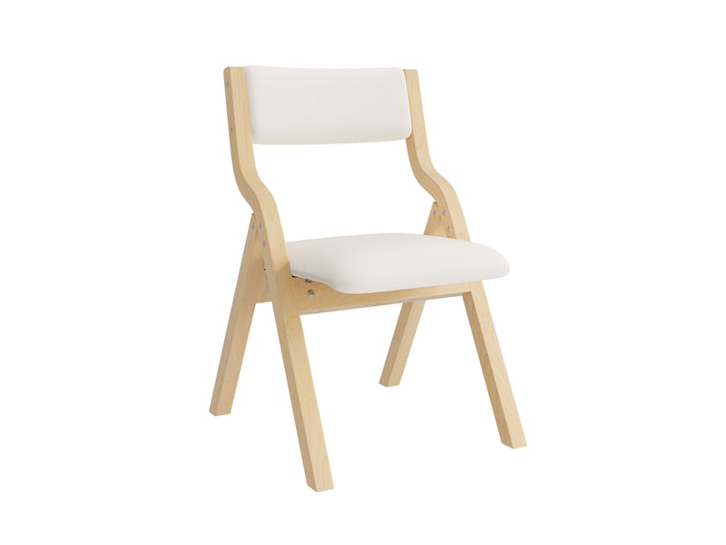  4 chaises pliantes pour salle à manger en bois beige, confortables et respirantes, pliables et empilables, idéales pour la salle à manger, le salon, le café, style moderne  - Conforama A