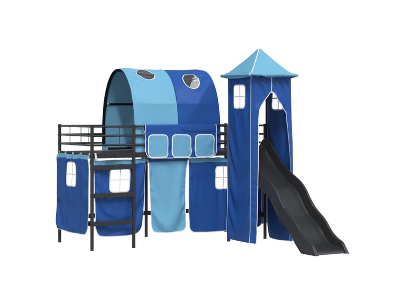  Cadre de lit superposé pour enfants - lit jeune noir et bleu 90 x 190 cm  - Conforama D
