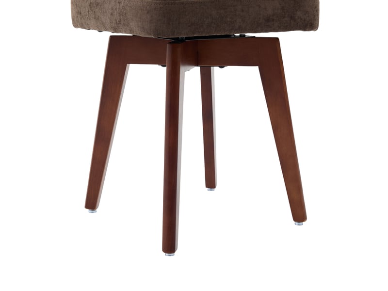  Lot de 2 chaises pivotantes 360° 43x50x77 cm – marron café – dossier en rotin tressé, assise chenille  - Conforama E