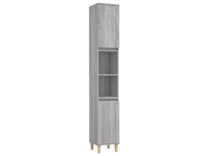 Amoire de salle de bain sonoma gris 30x30x190cm bois d'ingénierie shl5601 - Conforama A