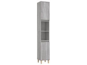 Amoire de salle de bain sonoma gris 30x30x190cm bois d'ingénierie shl5601