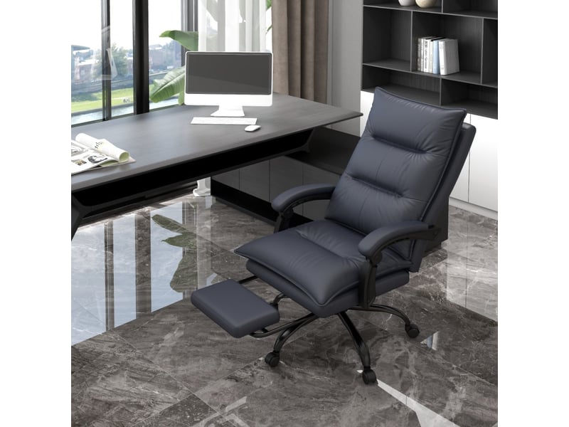  Chaise de bureau iser massage chauffage repose-pieds gris foncé  - Conforama B