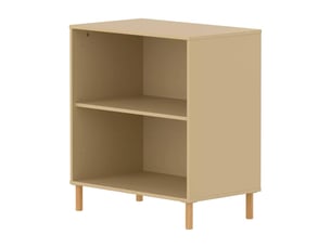 Flexa saga etagere basse avec tablette reglable beige sable oat pieds en chene