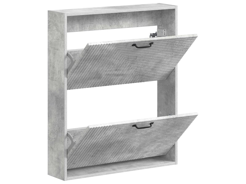  Meuble à chaussures mural, armoire à chaussures haarlem 71x17x86 cm gris béton  - Conforama C