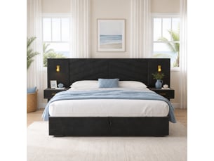 Lit coffre 160x200 cm coloris noir