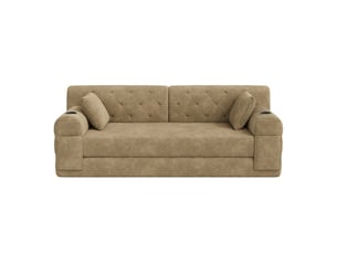 Canapé droit compressé convertible <strong>LEYTN</strong> <strong></strong> 3 places Tissu marron