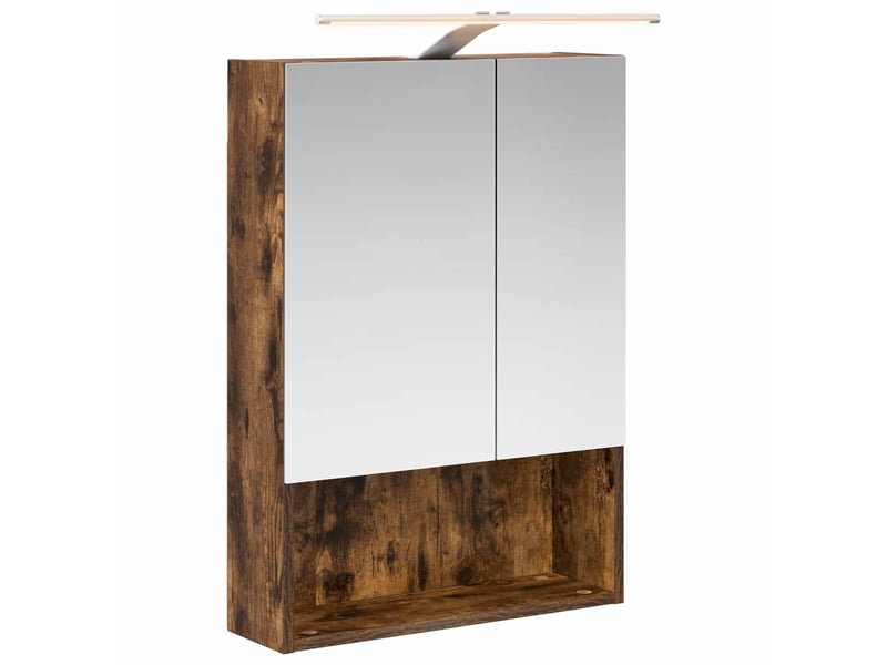  Armoire miroir de salle de bain, cabinet de salle de bain chêne fumé 50 x 14,5 x 70 cm cf65152  - Conforama A