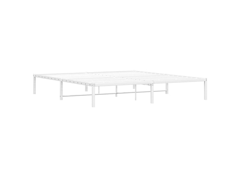  Lit double- lit adulte -  cadre de lit métal sans matelas blanc 180x200 cm  - Conforama C