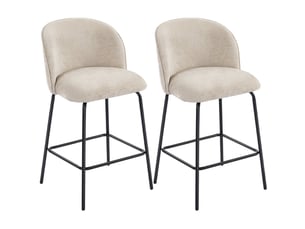 tabouret de bar  <strong>STILVORA</strong>  - beige hauteur d'assise 68 cm vendu Par paire