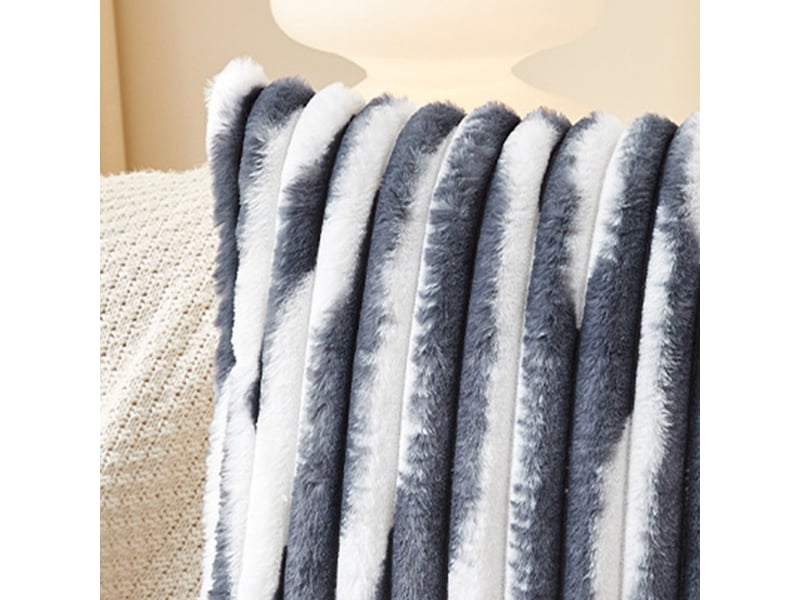  Coussin carré en tissu côtelé gris et blanc 43x43 cm  - Conforama E