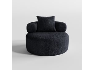 Fauteuil fixe NECHE 100X100X65cm Tissu noir vendu A l'unité